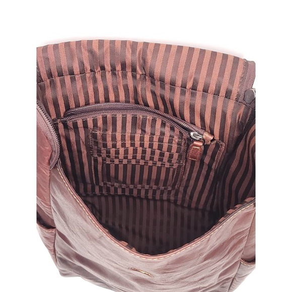 Jack Georges Voyager Convertible Backpack Leather Brown Cognac Unisex - Picture 7 of 7